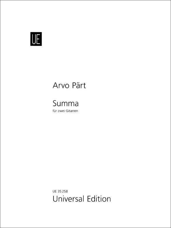 Pärt: Summa (for 2 guitars)