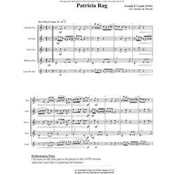 Patricia Rag – Saxophone Quartet (SATB/AATB)