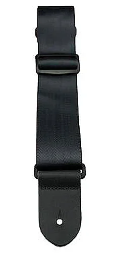 Perris 2″ Black Seatbelt Style Guitar Strap with Leather ends