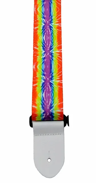 Perris 2″ Hippy Collection Psychodelic Guitar Strap with White Leather ends