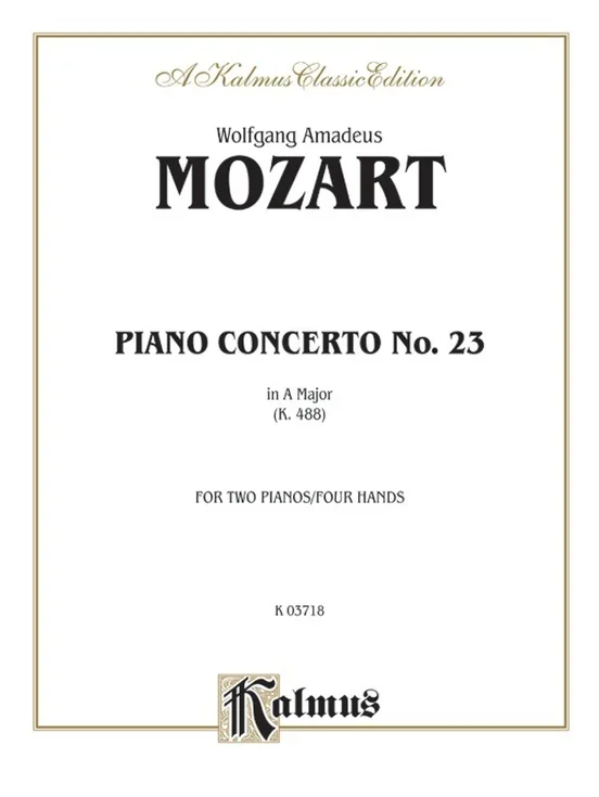 Piano Concerto No 23 K488 2P4H