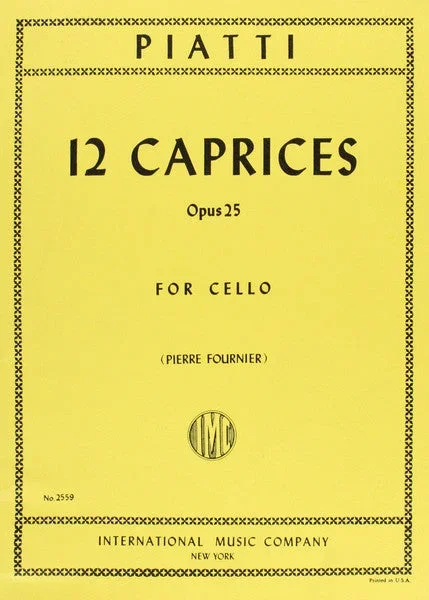 Piatti: 12 Caprices Opus 25 for Cello