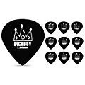 Pick Boy Round Raindrop Black with Crown Cellulose Guitar Picks 1.00 mm 10 Pack
