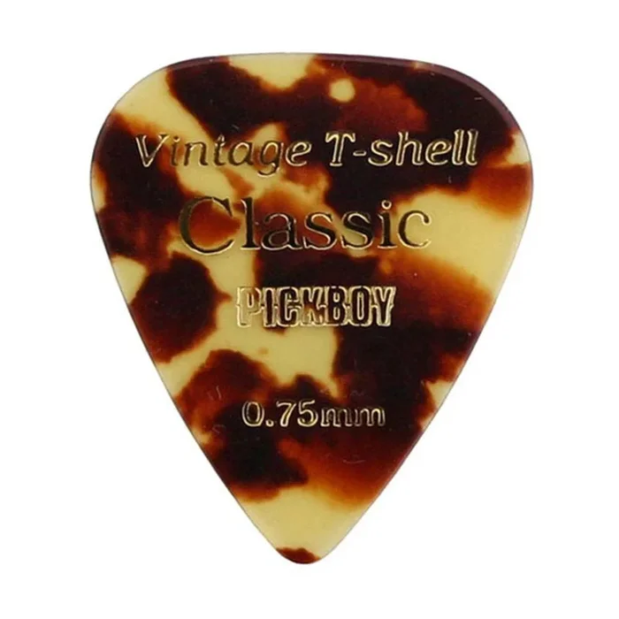 Pickboy Vintage Tortoiseshell Guitar Picks – 12 Pack, 0.75mm, Made in Japan