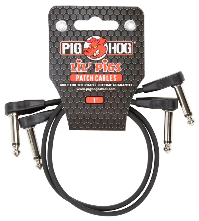 Pig Hog “Lil Pigs ” 1ft Low Profile Patch Cables, 2 Pack