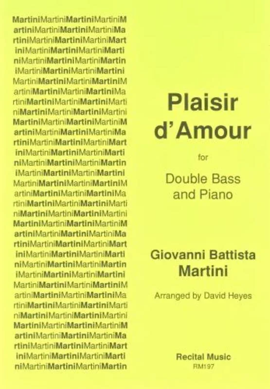 Plaisir D’Amour Double Bass/Piano Arr Heyes (Softcover Book)