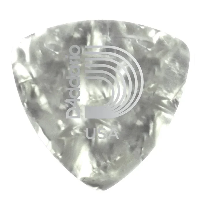 Planet Waves White Pearl Celluloid Guitar Picks, 10 pack, Light, Wide Shape