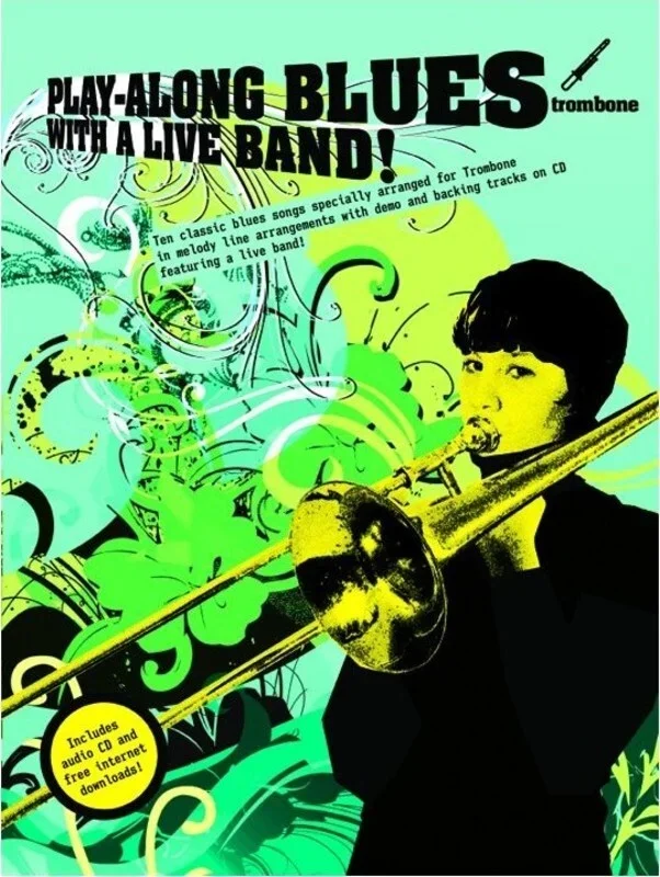 Play-Along Blues With A Live Band! Trombone Softcover Book/CD