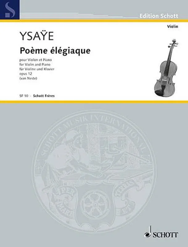 Poeme Elegiaque Op 12 Violin Piano