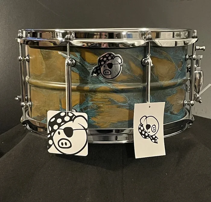 Pork Pie 7×13 Snare Drum Patina Brass