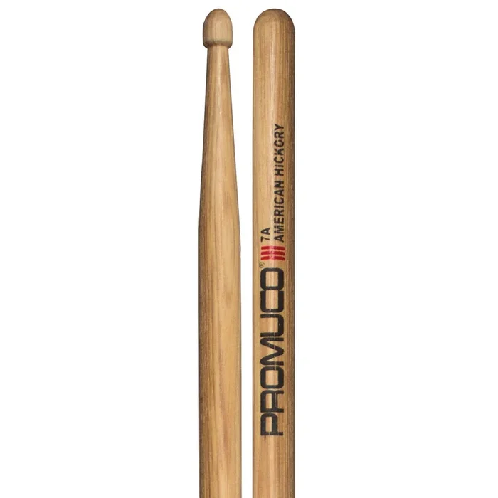 Promuco 18017A American Hickory 7A Drumsticks – 39.7cm Length, Wood Tip