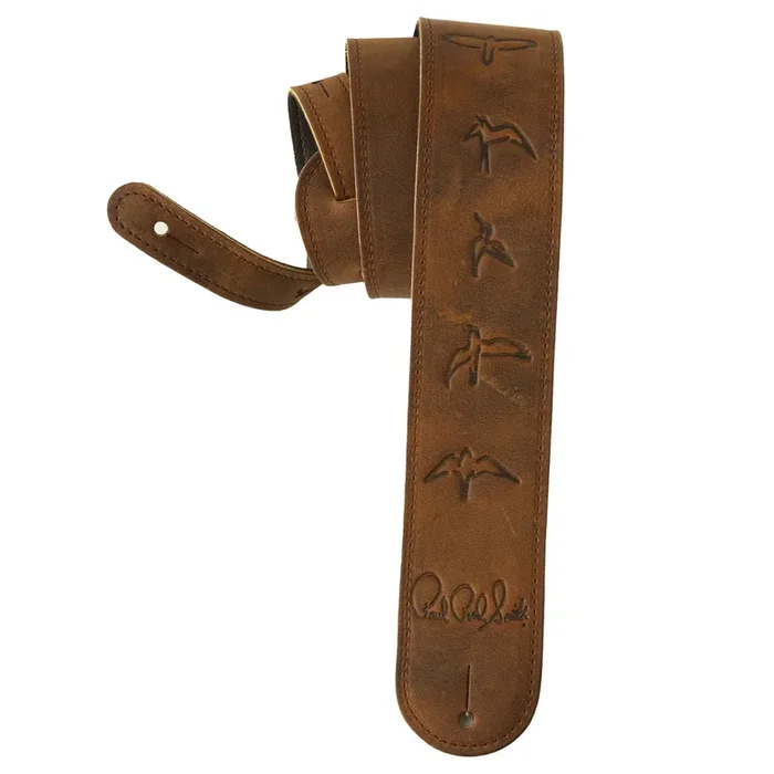 PRS 2.5″ Distressed Brown Leather Birds Strap