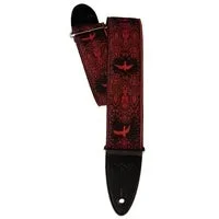 PRS 2″ Guitar Strap, Custom Jacquard Birds Fleur – Red