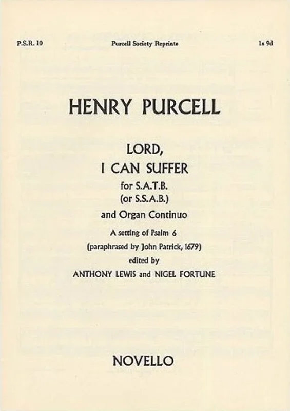 Purcell Lord I Can Suffer SATB
