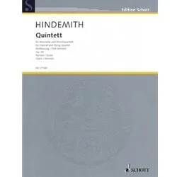 Quintet, Op. 30 (First Version, 1923) – Clarinet and String Quartet (Score)