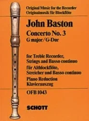 Recorder Concerto, No. 3 in G Major – Alto Recorder and Piano