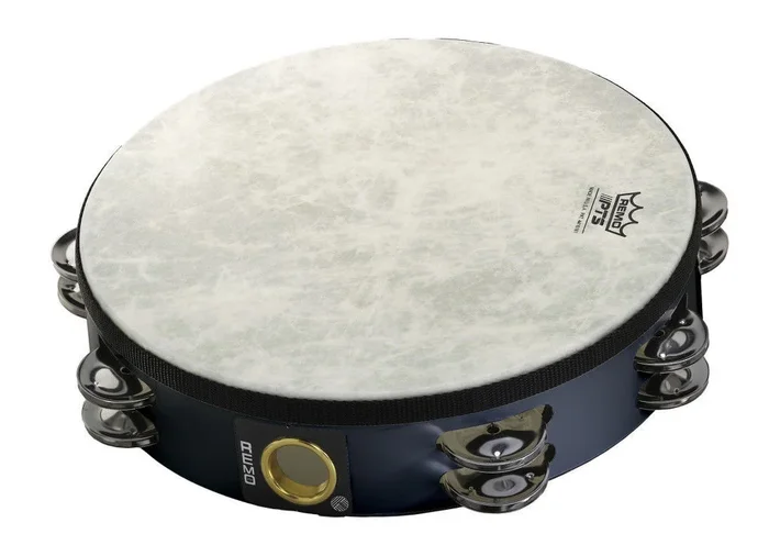 REMO – 10 Inch Tambourine Fiberskyn 3 Percussion, 16 Pairs Of Jingles