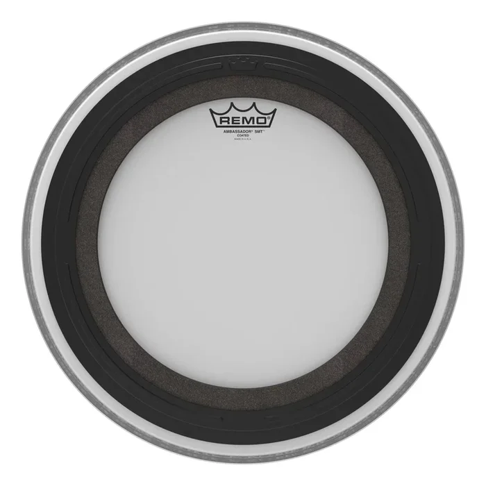 REMO White Coated Ambassador SMT Coated Bass Drum Head, 16″