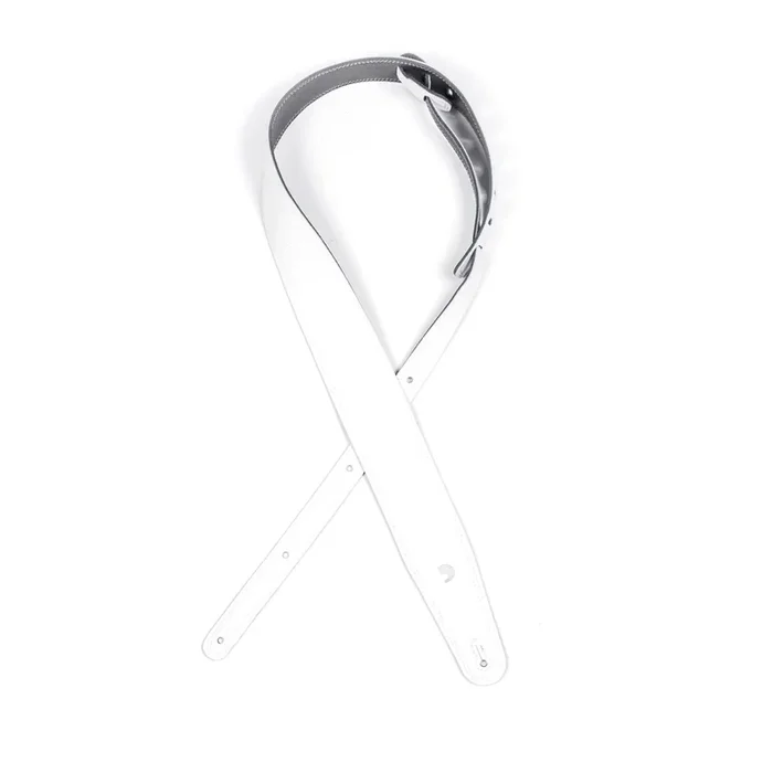 Reversible Leather Guitar Strap, Black/White, by D’Addario