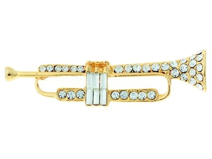 Rhinestone Brooch Large Trumpet