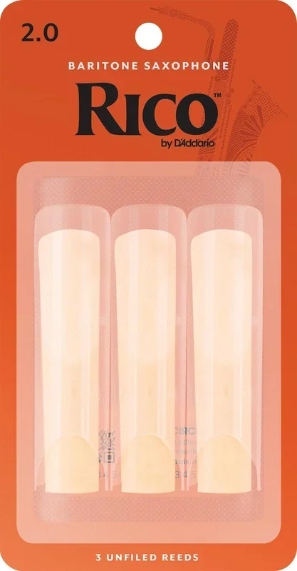 Rico Baritone Sax Reeds, Strength 2.0, 3-pack