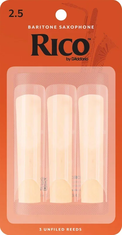 Rico Baritone Sax Reeds, Strength 2.5, 3-pack