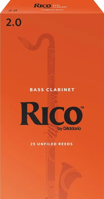 Rico Bass Clarinet Reeds, Strength 2.0, 25-pack