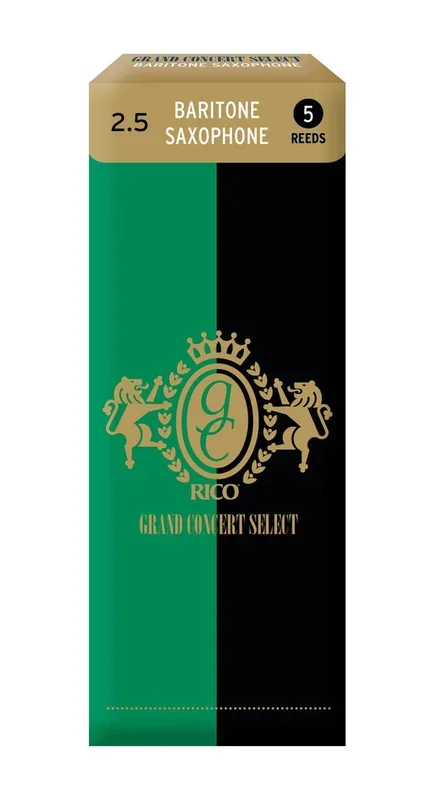 Rico Grand Concert Select Baritone Sax Reeds, Strength 2.5, 5-pack