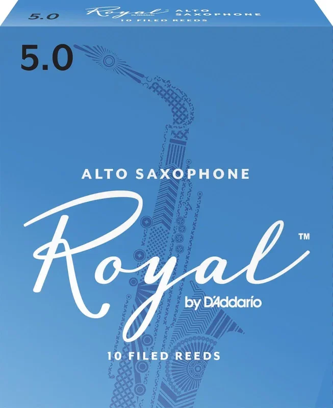 Rico Royal Alto Sax Reeds, Strength 5.0, 10-pack