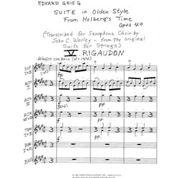 Rigaudon from Holberg Suite – Sax Choir