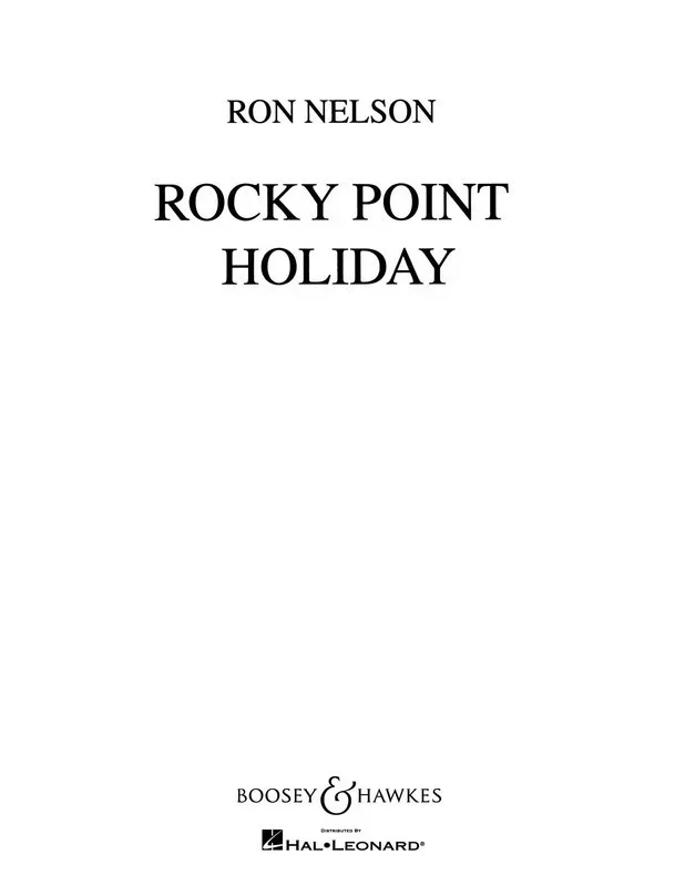 Rocky Point Score/Parts Book