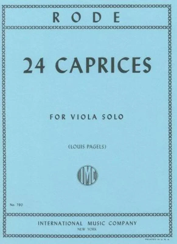 Rode – 24 Caprices Viola Solo Arr Pagels (Softcover Book)