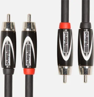 ROLAND RCC-15-2R2R Interconnect Cable – 15ft Dual RCA to RCA – Black Series, Oxygen-Free Copper Core