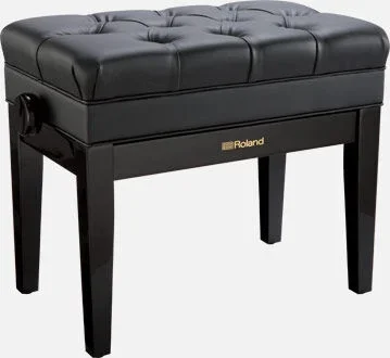 ROLAND RPB-500PE Adjustable Piano Bench – Polished Ebony Finish, Cushioned Seat, Solid Wood Construction