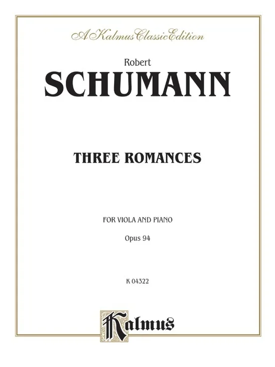 Romances 3 Op 94 Viola/Piano
