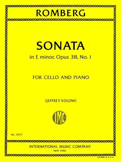 Romberg: Sonata in E Minor, Op. 38, No. 1 (arr. for cello & piano)