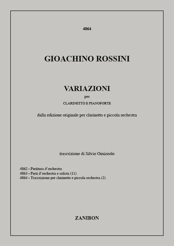 Rossini – Variations Clarinet/Piano (Softcover Book)