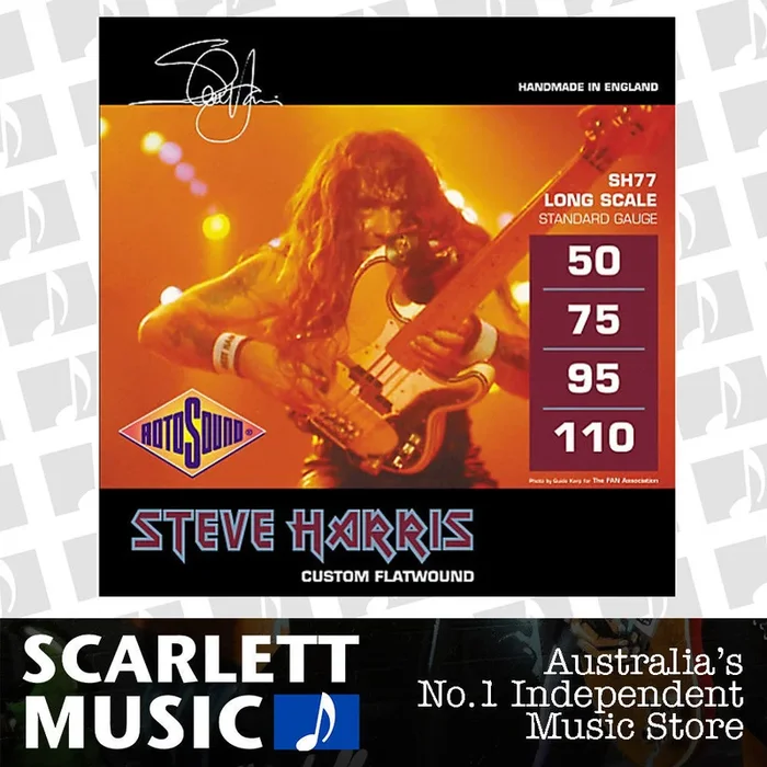 Rotosound SH77 Steve Harris Monel Flatwound Bass Guitar Strings 50-110