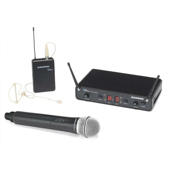 Samson Wireless Concert 88 Dual Microphone Pro Combo Wireless Mic Sysytem Earset & Hand Held