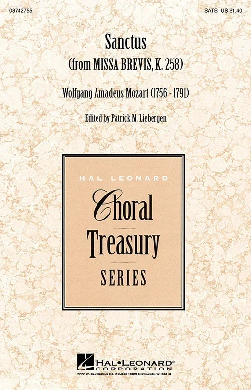 Sanctus From Missa Brevis K 258 SATB (Octavo)