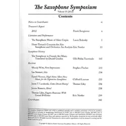 Saxophone Symposium Volume 35 (2012) – Journal