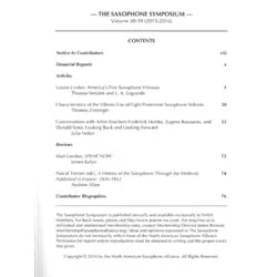 Saxophone Symposium Volume 38-39 (2015/2016) – Journal