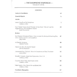 Saxophone Symposium Volume 41 (2018) – Journal