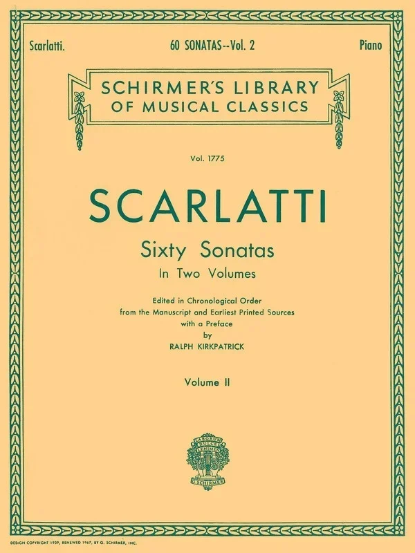Scarlatti – 60 Sonatas Vol 2 Piano Ed Kirkpatrick (Softcover Book)