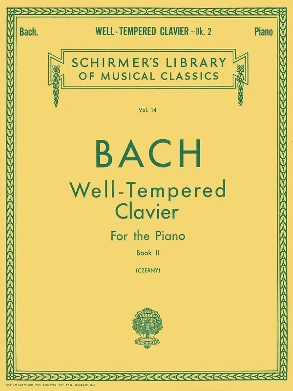 Schirmer – Bach – Preludes And Fugues Book 2 Ed Czerny