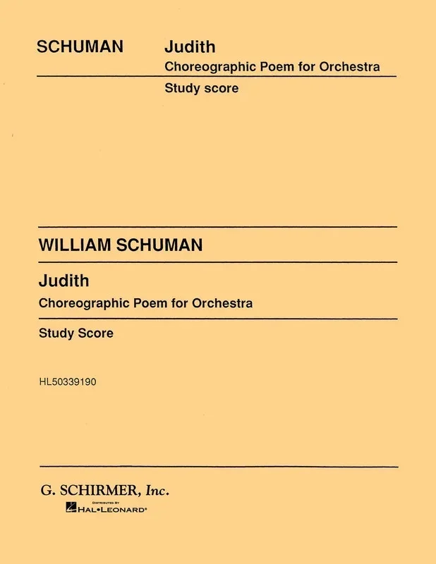 Schirmer – Schumann – Judith For Orchestra Study Score