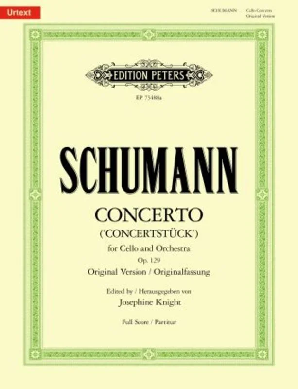 Schumann – Concerto Op 129 Cello/Orch Full Score