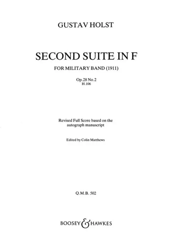 Second Suite In F Revised Concert Band Fsc Book
