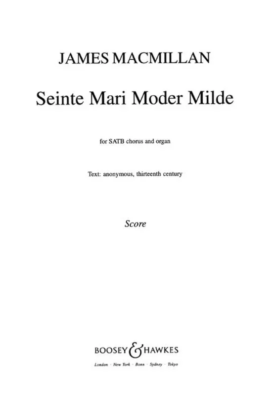 Seinte Mari Moder Milde SATB (Octavo) Book