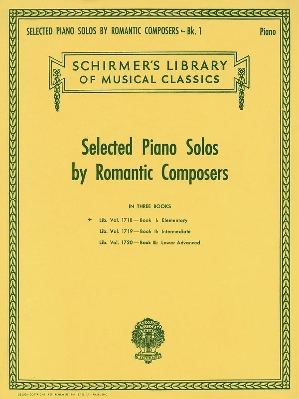 Selected Piano Solos Rom.Comp.1 Lib.1718